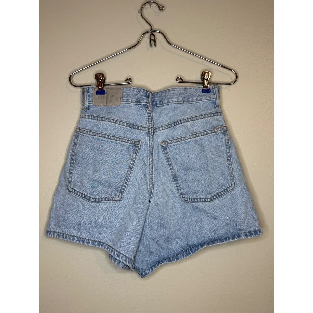 Everlane The A-Line Denim Short Organic Cotton Light Wash Blue‎ Womens Size 23
